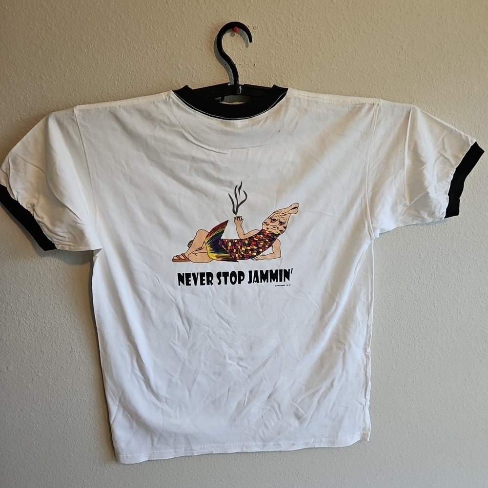 Vintage 2004 T Shirt Bubba's Rubbers Size‎ Large Ringer Tee Funny Condoms White